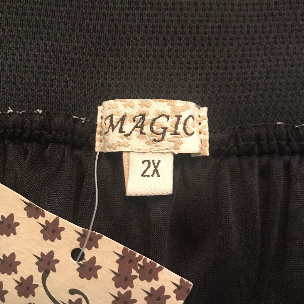 NWT Magic Women's Boho Multicolored Pleated Skirt With Elastic Waistband Size 2X - Picture 6 of 8